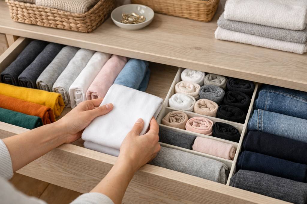 Marie kondo pliage : techniques détaillées pour optimiser l’espace dans vos tiroirs et votre dressing